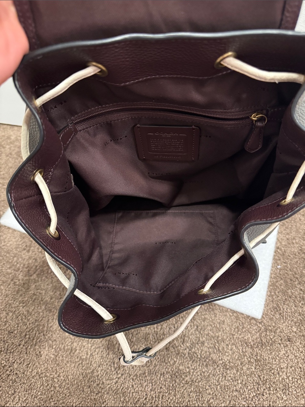 Coach Evie colorblock snakeskin cinch backpack with hangtag 76107 COA - Picture 12 of 13